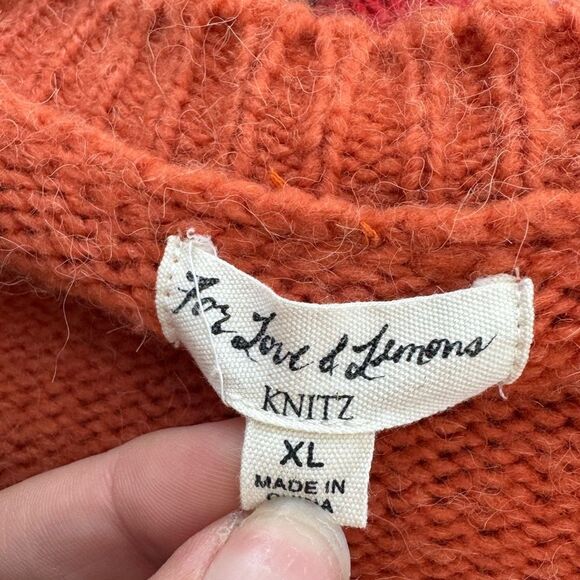 For love & Lemons Charlie Striped Alpaca Cardigan Button Up Sweater Size XL - Picture 10 of 11